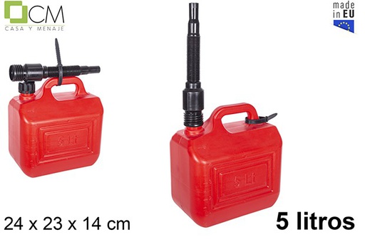 [102752] Red multipurpose canister with cap and hose 5 l.