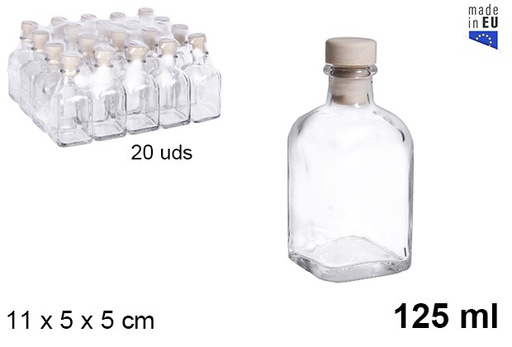 [102797] Natural glass bottle with plastic stopper 125 ml 