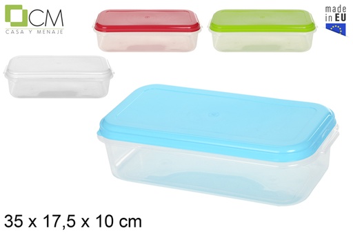 [102859] Contenitore per alimenti plastica rettangolare colori assortiti