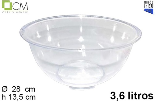 [102901] Transparent plastic bowl 3,6 l.