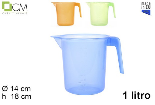 [102955] Brocca in plastica per microonde colori assortiti 1 l.