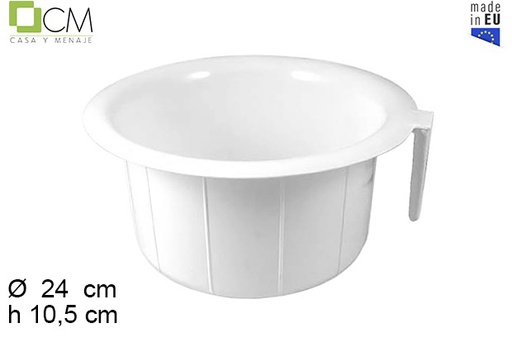 [103019] Pot en plastique avec poignée blanc