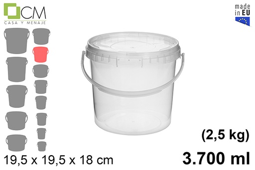 [103111] Récipient en plastique multi-usages carré 3.700 ml (2,5 kg)