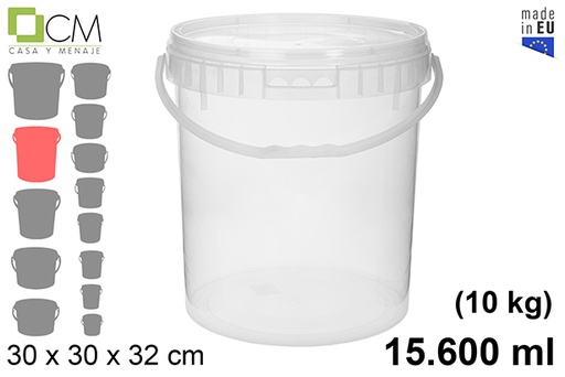[103113] Récipient en plastique multi-usages carré 15.600 ml (10 kg)