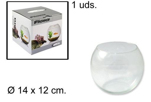 [103212] Florero cristal bola caja regalo 14 cm