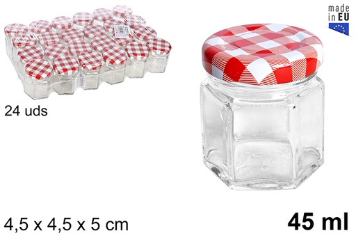 [103219] Bote cristal hexagonal tapa vichy 45 ml 