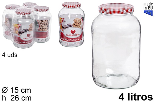 [103248] Round glass jar with vichy lid 4 l.