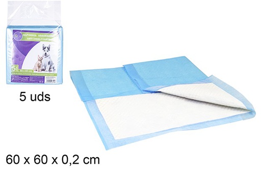 [103714] Pack 5 non-slip pet absorbent mat 60x60 cm