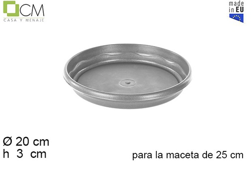 [104627] Plato maceta Elsa gris 25 cm