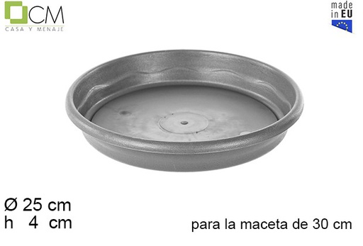 [104628] Plato maceta Elsa gris 30 cm